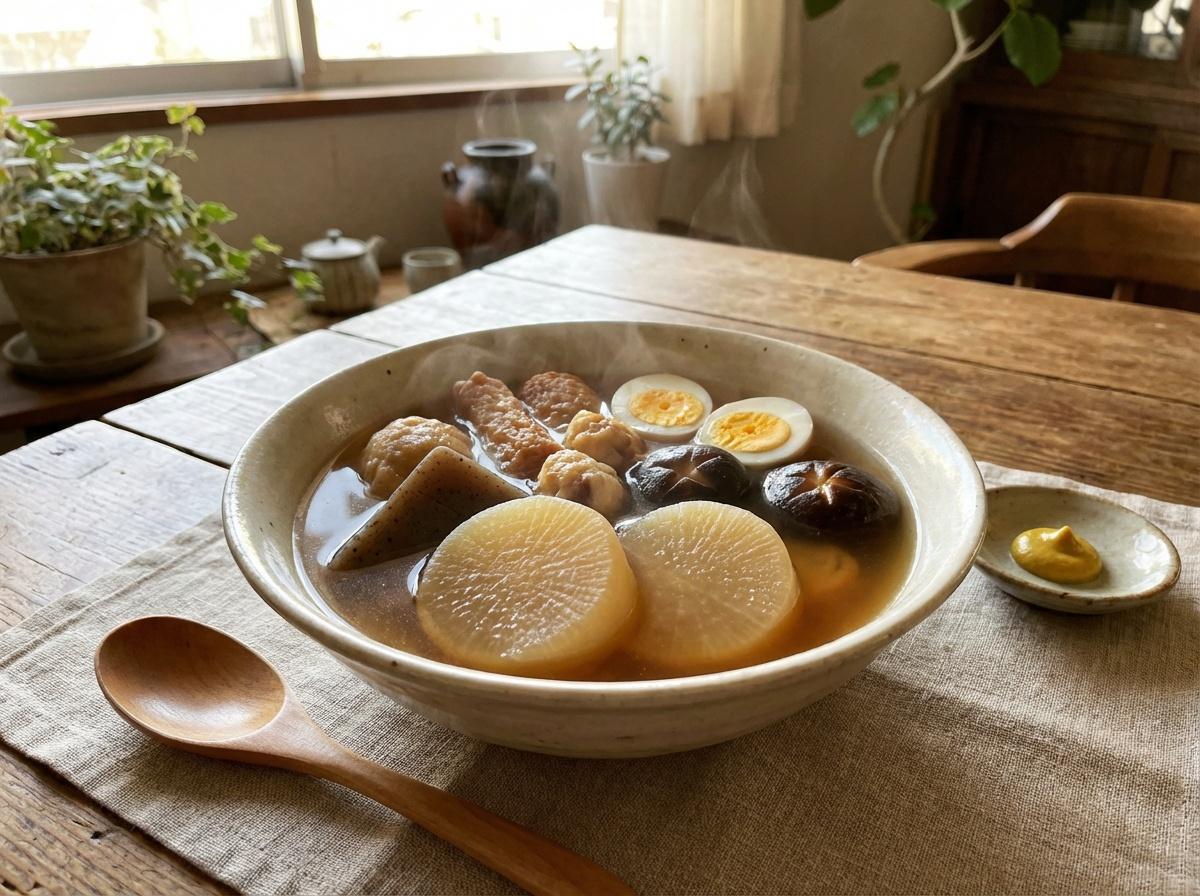 きのこスープでおでん