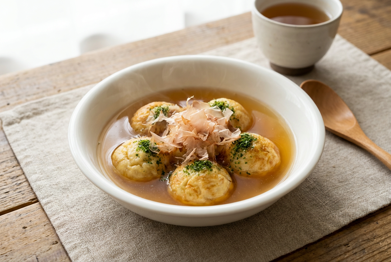 明石焼き風きのこスープ